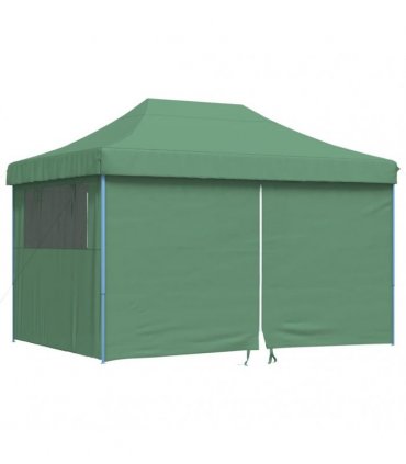 vidaXL Foldable Party Tent Pop-Up with 4 Sidewalls Green