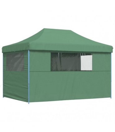 vidaXL Foldable Party Tent Pop-Up with 4 Sidewalls Green