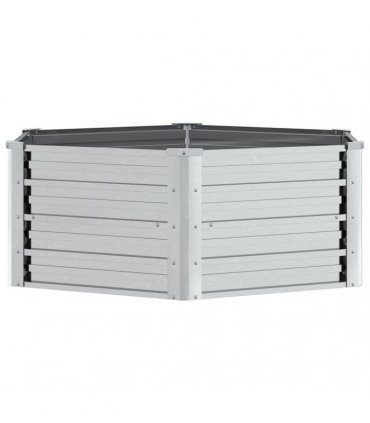 vidaXL Garden Raised Bed 129x45 cm Galvanized Steel Silver