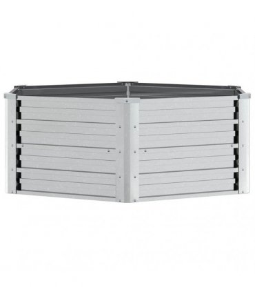 vidaXL Garden Raised Bed 129x45 cm Galvanized Steel Silver
