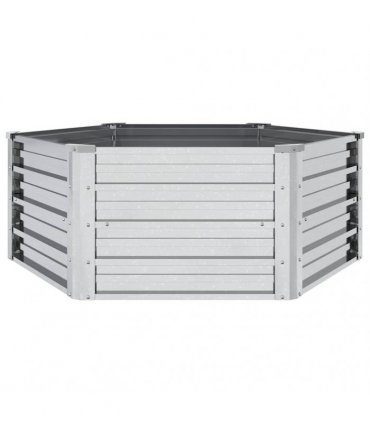 vidaXL Garden Raised Bed 129x45 cm Galvanized Steel Silver