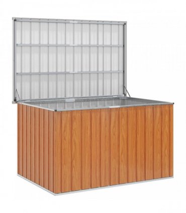 vidaXL Outdoor Storage Box Galvanised Steel 150 x 101 x 91 cm Wood — Size: 149 x 99 x 93 cm