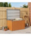 vidaXL Outdoor Storage Box Wood 109 x 67 x 65 cm Galvanised Steel