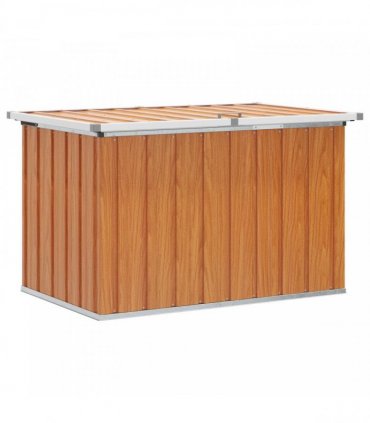 vidaXL Outdoor Storage Box Wood 109 x 67 x 65 cm Galvanised Steel