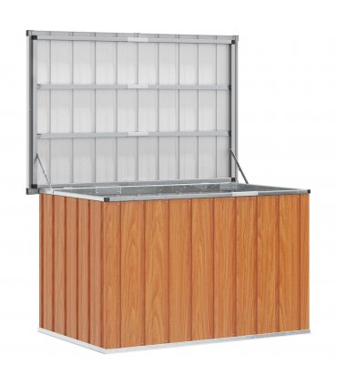 vidaXL Outdoor Storage Box Wood 109 x 67 x 65 cm Galvanised Steel
