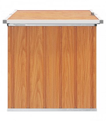 vidaXL Outdoor Storage Box Wood 109 x 67 x 65 cm Galvanised Steel