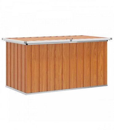 vidaXL Outdoor Storage Box Wood 129 x 67 x 65 cm Galvanised Steel