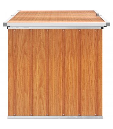 vidaXL Outdoor Storage Box Wood 129 x 67 x 65 cm Galvanised Steel