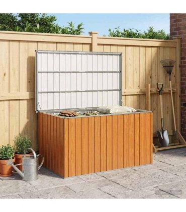 vidaXL Outdoor Storage Box Galvanised Steel 171 x 99 x 93 cm Wood-like