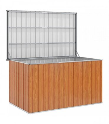 vidaXL Outdoor Storage Box Galvanised Steel 171 x 99 x 93 cm Wood-like