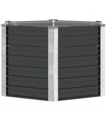 vidaXL Garden Raised Bed Anthracite 129x129x77 cm Galvanised Steel