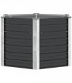 vidaXL Garden Raised Bed Anthracite 129x129x77 cm Galvanised Steel