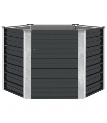 vidaXL Garden Raised Bed Anthracite 129x129x77 cm Galvanised Steel