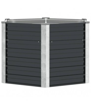 vidaXL Garden Raised Bed Anthracite 129x129x77 cm Galvanised Steel