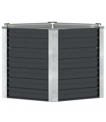 vidaXL Garden Raised Bed Anthracite 129x129x77 cm Galvanised Steel