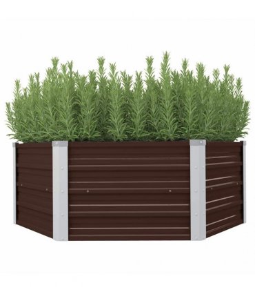 vidaXL Raised Garden Bed Brown 129x129x45 cm Galvanised Steel