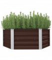 vidaXL Raised Garden Bed Brown 129x129x45 cm Galvanised Steel