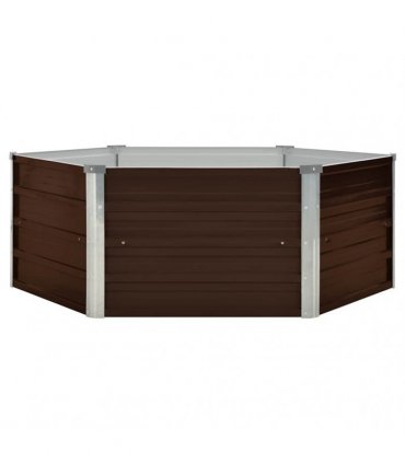 vidaXL Raised Garden Bed Brown 129x129x45 cm Galvanised Steel