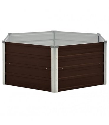 vidaXL Raised Garden Bed Brown 129x129x45 cm Galvanised Steel