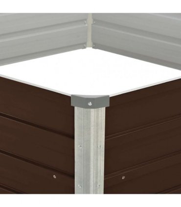 vidaXL Raised Garden Bed Brown 129x129x45 cm Galvanised Steel