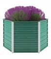 vidaXL Garden Raised Bed Galvanised Steel 129x129x77 cm Green