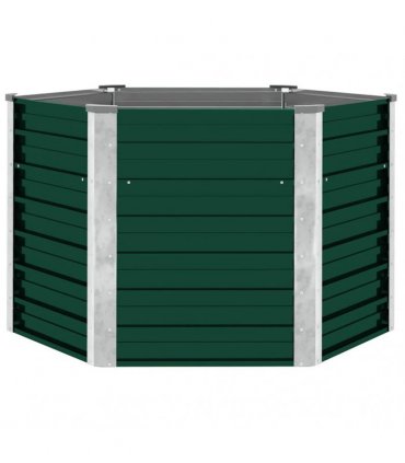 vidaXL Garden Raised Bed Galvanised Steel 129x129x77 cm Green