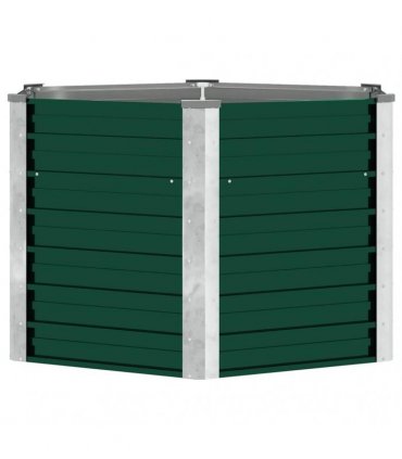 vidaXL Garden Raised Bed Galvanised Steel 129x129x77 cm Green
