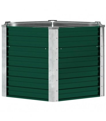 vidaXL Garden Raised Bed Galvanised Steel 129x129x77 cm Green