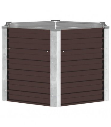 vidaXL Garden Raised Bed Brown 129x129x77 cm Galvanised Steel