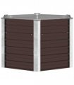 vidaXL Garden Raised Bed Brown 129x129x77 cm Galvanised Steel