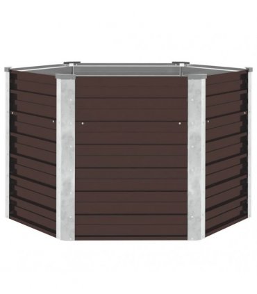 vidaXL Garden Raised Bed Brown 129x129x77 cm Galvanised Steel