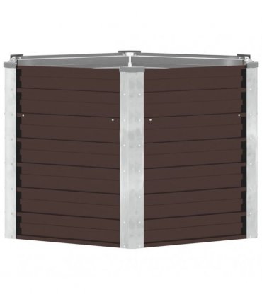 vidaXL Garden Raised Bed Brown 129x129x77 cm Galvanised Steel