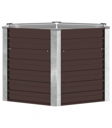 vidaXL Garden Raised Bed Brown 129x129x77 cm Galvanised Steel