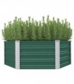 vidaXL Raised Garden Bed 129x129x45 cm Galvanised Steel Green