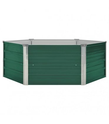 vidaXL Raised Garden Bed 129x129x45 cm Galvanised Steel Green