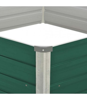 vidaXL Raised Garden Bed 129x129x45 cm Galvanised Steel Green