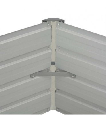 vidaXL Raised Garden Bed 129x129x45 cm Galvanised Steel Green