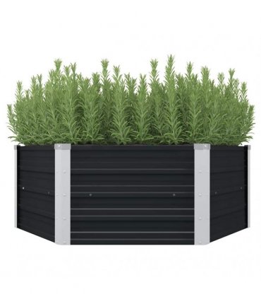 vidaXL Raised Garden Bed Anthracite 129x129x45 cm Galvanised Steel