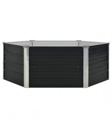 vidaXL Raised Garden Bed Anthracite 129x129x45 cm Galvanised Steel