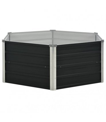 vidaXL Raised Garden Bed Anthracite 129x129x45 cm Galvanised Steel