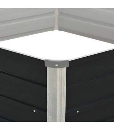 vidaXL Raised Garden Bed Anthracite 129x129x45 cm Galvanised Steel