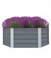vidaXL Raised Garden Bed 129x129x45 cm Galvanised Steel Grey