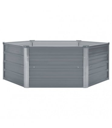 vidaXL Raised Garden Bed 129x129x45 cm Galvanised Steel Grey