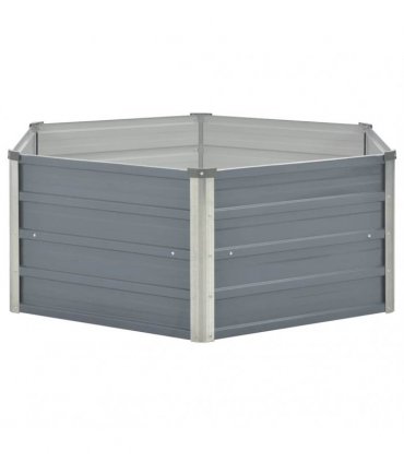 vidaXL Raised Garden Bed 129x129x45 cm Galvanised Steel Grey