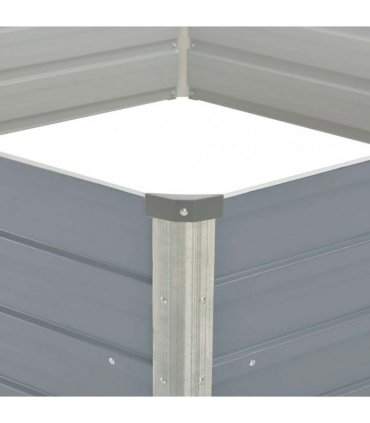vidaXL Raised Garden Bed 129x129x45 cm Galvanised Steel Grey