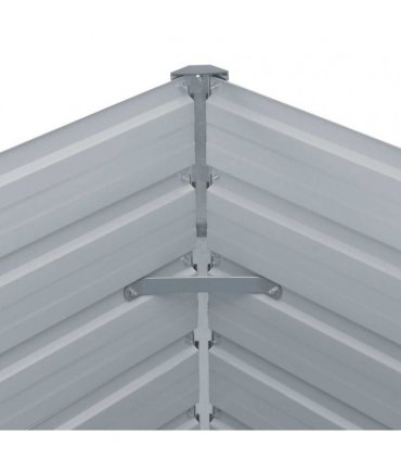 vidaXL Raised Garden Bed 129x129x45 cm Galvanised Steel Grey