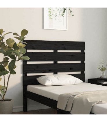 vidaXL Headboard Black 100x3x80 cm Solid Wood Pine