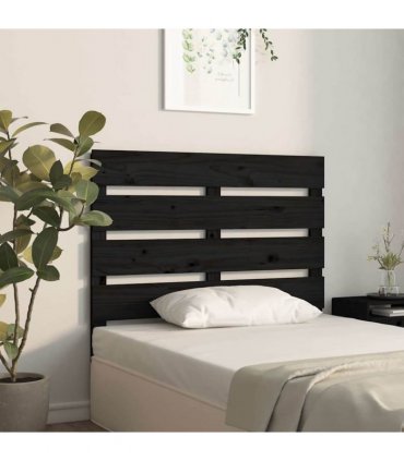 vidaXL Headboard Black 100x3x80 cm Solid Wood Pine