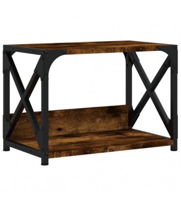 vidaXL Printer Stand 2-Tier Smoked Oak 44x26x31.5 cm Engineered Wood