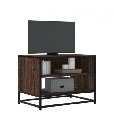vidaXL TV Cabinet Brown Oak 61x40x46 cm Engineered Wood and Metal